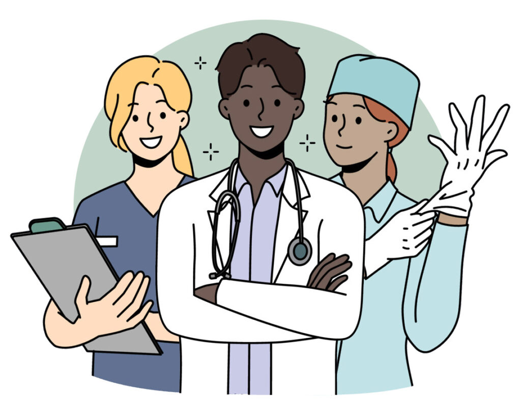 A group of doctors standing next to each other.